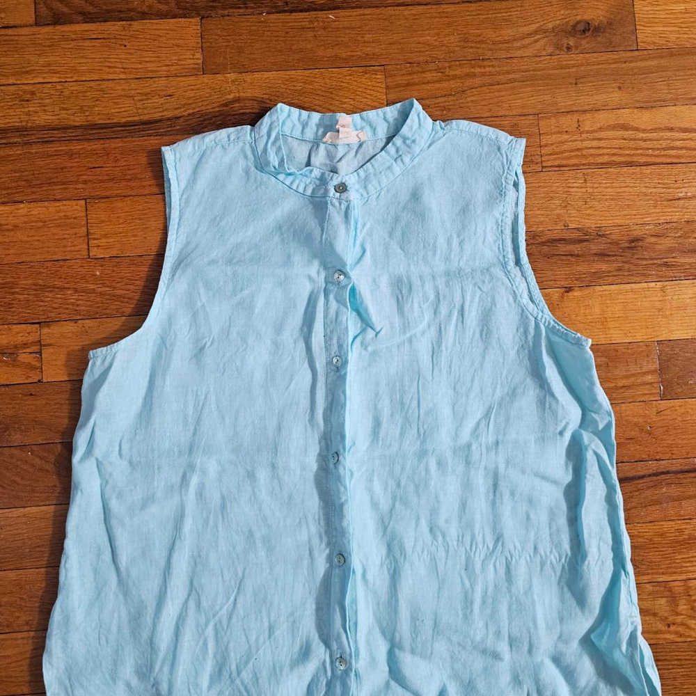 Eileen Fisher Linen Shirt Size Small - Picture 3 of 8